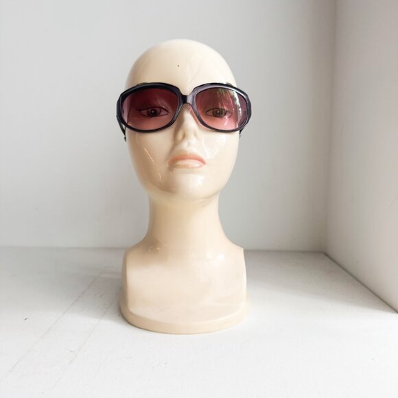 Oliver Peoples " La Donna" Oval Wrap Around Burgundy Purple Sunglasses - Picture 7 of 10